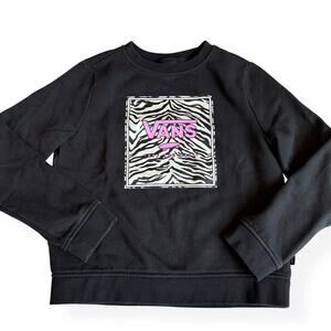 Vans Off the Wall Pullover Sweatshirt Black Zebra Skater Medium